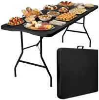Sulankstomas maitinimo stalas BUFFET Juodas 200 cm