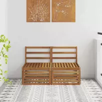 2 Vienetas Lauko Vidurinis Sofa Kietos akacijos mediena