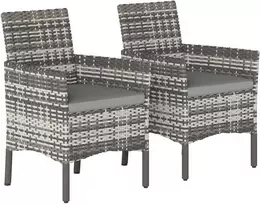Aosom Sodo kėdžių komplektas 58x62x87 cm Pilkas rotangas Plienas