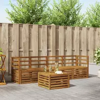 Lauko baldų komplektas Sofų komplektai 5 pcs Natūrali Kietos akacijos mediena