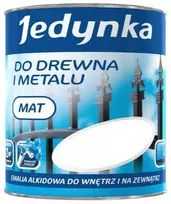 Jedynka Alkidiniai emaliniai dažai medžiui ir metalui, matinės baltos spalvos, 0,36 l
