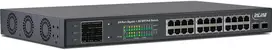 Šakotuvas Įmontuojamas komutatorius „InLine PoE+“ gigabito tinklo komutatorius, 24 prievadų, 1GBit/s, 2x SFP, 48,26 cm (19 colių), montuojamas, metalinis, su ekranu, 420 W