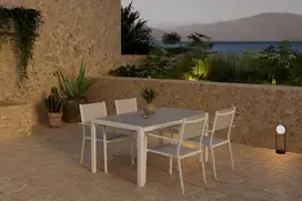 Lauko baldų komplektas Venture Design Valgomojo komplektas Break stalas su 4 Copacabana kėdėmis Pilka Lauko baldai
