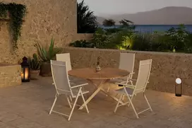 Lauko baldų komplektas Venture Design Valgomojo komplektas Mexico stalas su 4 Levanzo kėdėmis, smėlio spalvos, lauko baldai