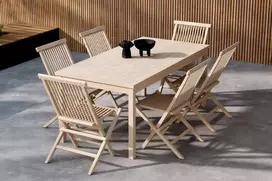 Lauko baldų komplektas Venture Design Valgomojo komplektas Kenya balinto ąžuolo