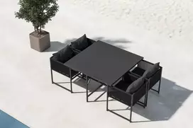 Lauko baldų komplektas Venture Design Valgomojo komplektas Noto Juodas
