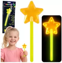 Lean Toys Różdżka Šviečiantis tamsoje fluorescencinis žvaigždės formos lazdelės formos pieštukas neoninis, 22 cm