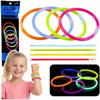 Lean Toys Neoniniai šviečiantys apyrankės rinkinys 5 vnt., lankstomi, 20 cm, vakarėliams, vaikams ir suaugusiems