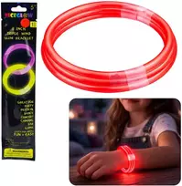 Lean Toys Potrójna Triguba fluorescencinė tamsoje šviečianti neoninė lazdelės formos apyrankė