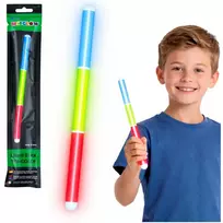 Lean Toys Pałka Trispalvė fluorescencinė lazdelė, šviečianti tamsoje, neoninė lazdelė, 31,5 cm