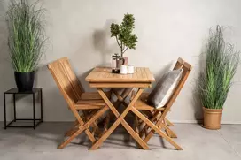Lauko baldų komplektas Venture Design Valgomojo stalas ir sulankstomos kėdės rinkinys 120x70x75 cm, tiksmedis