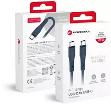 USB C į USB C laidas Forcell F-Energy QC4.0 PD 5A 100W silikoninis 1 m C347 mėlynas