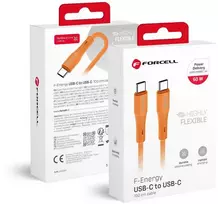 Cable USB C to USB C Forcell F-Energy QC4.0 PD 3A 60W Silicone 1 m C344 oranžinis