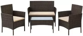 Lauko baldų komplektas Songmics Sodo baldų komplektas 58x49x85 cm rudos spalvos PE rotangas