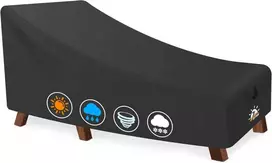 Zettum lauko krėslo uždangalas, vandeniui atspari, 600D Oxford, 183x76x76 cm, OPLC-30-72-30-BLK