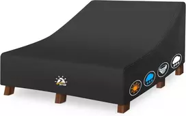 Zettum dvigubas lauko gultų užvalkalas, 600D Oxford, atsparus vandeniui, 203x81x81 cm, OPLC-D-55-84-32-BLK