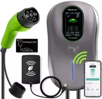 Qoltec Stacja ładowania EV Typ2 automobiliui elektrycznego i hybryd | 22kW | LCD | 2 Kortos EV | 3 fazy | Wallbox | Hotel system | 5m