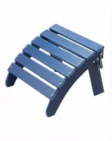 Sulankstomas Adirondack pufas kojoms, orui atspari kojų atrama lauko sėdynėms, mėlynas HDPE plastikas, nešiojamas terasos pufas, sodo kėdutė kojoms