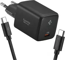 Spigen EE451EU Essential USB-C 45W Wall Charger - Juodas
