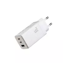 Joyroom JR-TG10 65W GaN 2x USB-C + USB-A sieninis įkroviklis su 100W USB-C - USB-C 1,2 m laidu - baltas