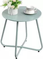 HollyHOME metalinis apvalus lauko staliukas, 45 cm aukščio, 40 cm skersmens, turkio spalvos