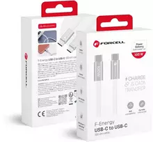 USB C į USB C laidas Forcell F-Energy QC4.0 PD 5A 100W Cafule Color 1,2 m ACYH23 baltas