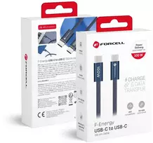 Cable USB C to USB C Forcell F-Energy QC4.0 PD 5A 100W Cafule Color 1,2 m ACYH23 dark mėlynas