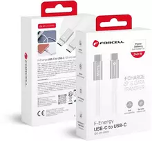Cable USB C to USB C Forcell F-Energy QC4.0 PD 5A 240W Cafule Color 1,2 m CBN1 baltas