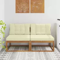 Lauko Vidurinis Sofa su pagalve 2 Vienetas Natūrali