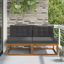 Lauko Vidurinis Sofa su pagalve 2 Vienetas Natūrali