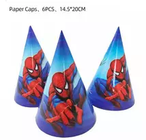 Vienkartinės popierinės kepuraitės „Žmogus voras” (Spiderman) 6 vnt.