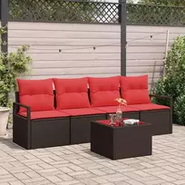Sofos komplektas 5 pcs Ruda ir raudona poliratanas