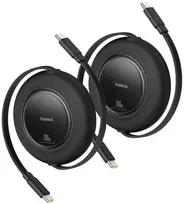 Kabelis zwijany Baseus Free2Pull 100W USB-C - USB-C 2m (2 vnt.) - juoda
