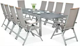 Lauko baldų komplektas Brisbane, 250 cm, 10+1, Taupe