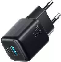 Joyroom JR-TG7 33W USB-A + USB-C Wall Charger with 60W USB-C to USB-C 1m Cable - Juodas