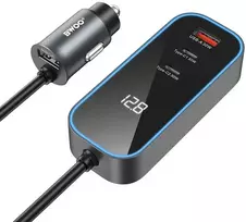 BWOO kroviklis automobiliui PD RGB CC107 1x USB-C 1x USB 30W juodas