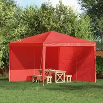 Šventinės palapinės šoninė siena 2 pcs Raudona 300 x 195 cm