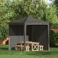 Šventinės palapinės šoninė siena 2 pcs Antracito 200 x 195 cm