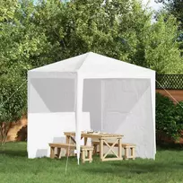 Šventinės palapinės šoninė siena 2 pcs Balta 200 x 195 cm