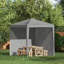 Šventinės palapinės šoninė siena 2 pcs Šviesiai pilka