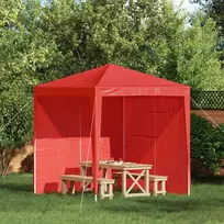 Šventinės palapinės šoninė siena 2 pcs Raudona 200 x 195 cm