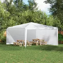 Šventinės palapinės šoninė siena 2 pcs Balta 400 x 195 cm