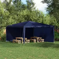 Šventinės palapinės šoninė siena 2 pcs Mėlyna 400 x 195 cm