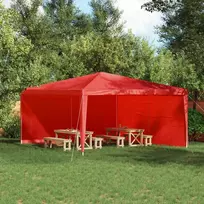 Šventinės palapinės šoninė siena 2 pcs Raudona 400 x 195 cm