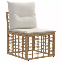 Modulinė lauko sofa be rankų Natūrali poliratanas