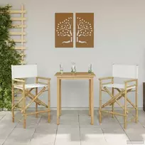 Sulankstoma režisieriaus kėdė 2 pcs Natūrali Bambukas