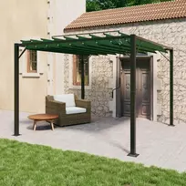 Palapinė su lygiais stogu 3 x 3 x 2,14 m Žalia