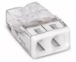 Laidų jungtis WAGO, 2 x 0,5 - 2,5 mm, 24 A, baltos sp., 100 vnt.
