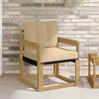 Lauko sofa Kietasis akacijos medis ir Textilene Balta