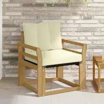 Lauko sofa Kietasis akacijos medis ir Textilene Balta